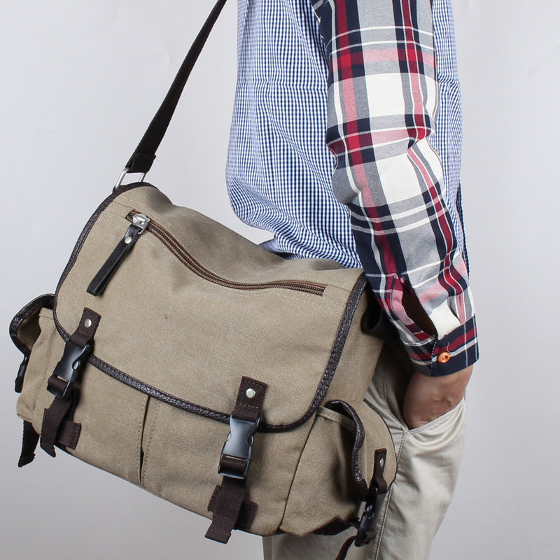 Toile Homme Postman Crossbody Sac à dos
