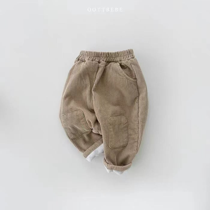 Pantalons de patch doublés d'une bande de Corduroy