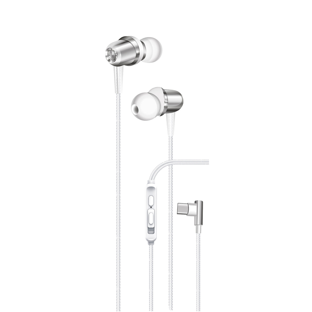 KP-243 Écouteurs USB-C filaires en ligne avec commandes en ligne Haute qualité sonore L