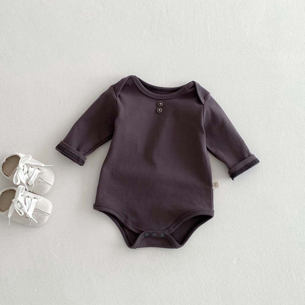 Les nouveaux-nés vêtements bébé printemps et automne couleur solide manches longues bout en vêtements