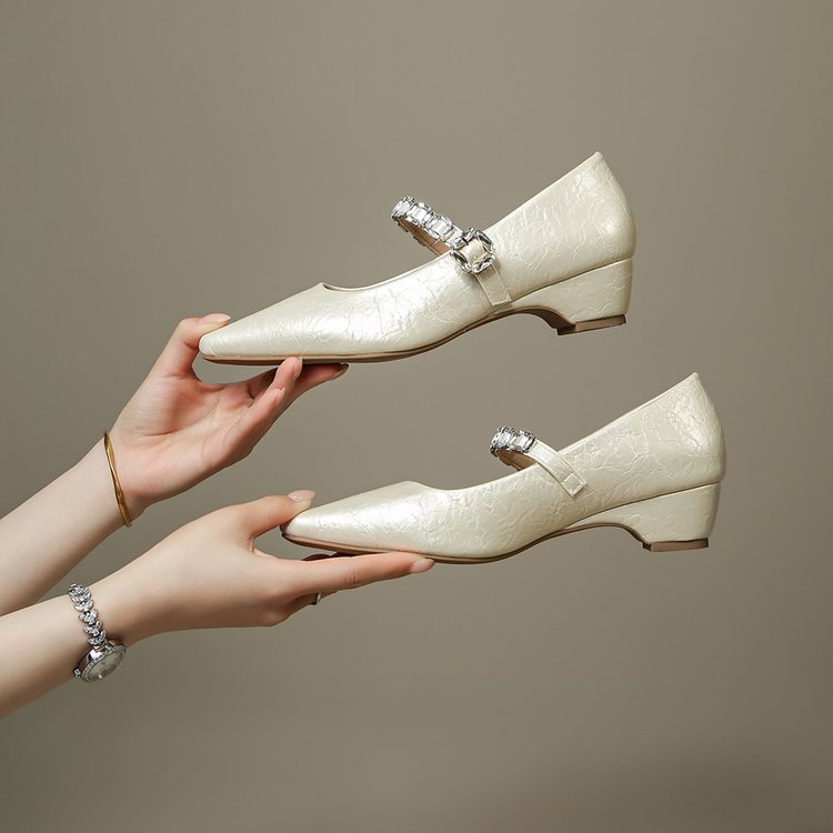 Femmes Retro Mary Jane Block Talon Chaussures
