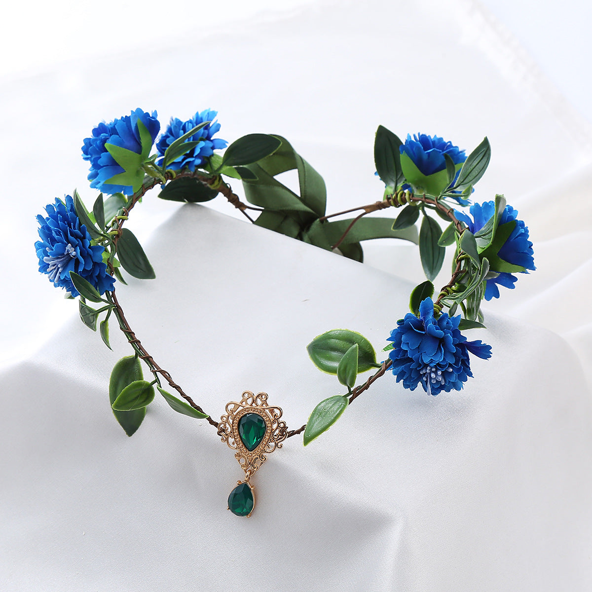 Fleurs artificielles Mori Style de la feuille verte Coiffure féminine