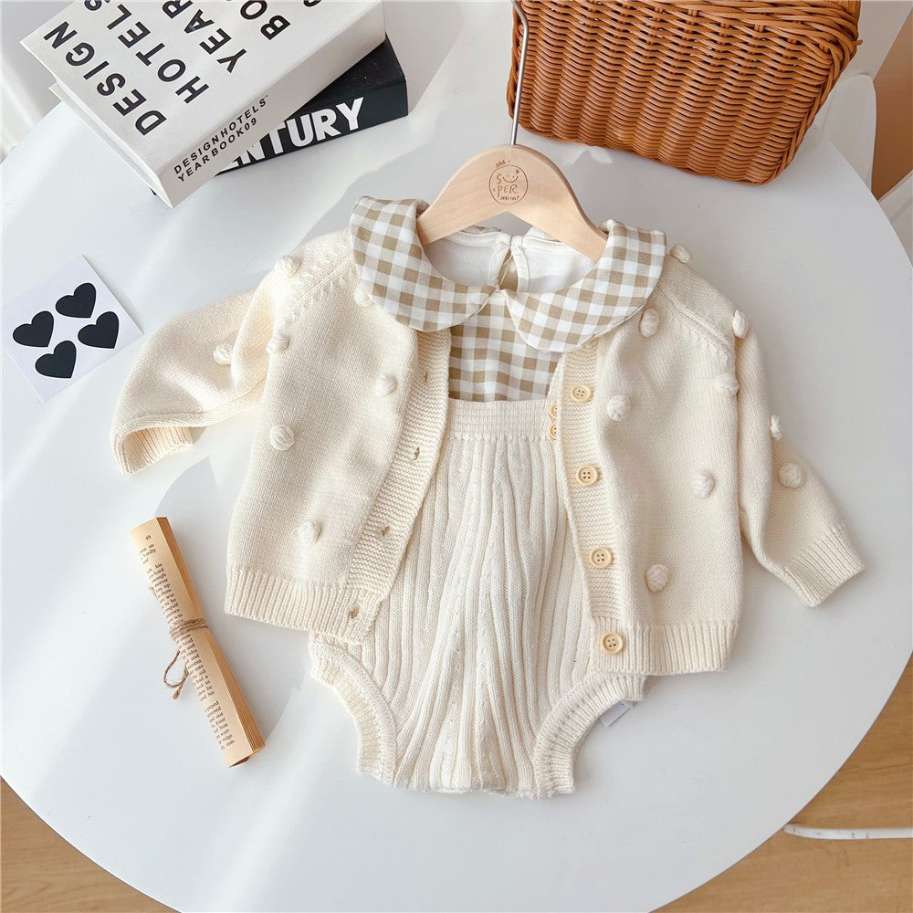 Coffret de cardigan en laine pour bébé