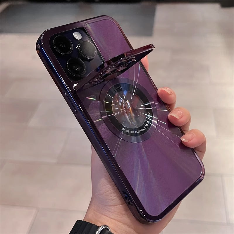 Boîtier de téléphone magnétique Support invisible Manche de protection par électroplaquage