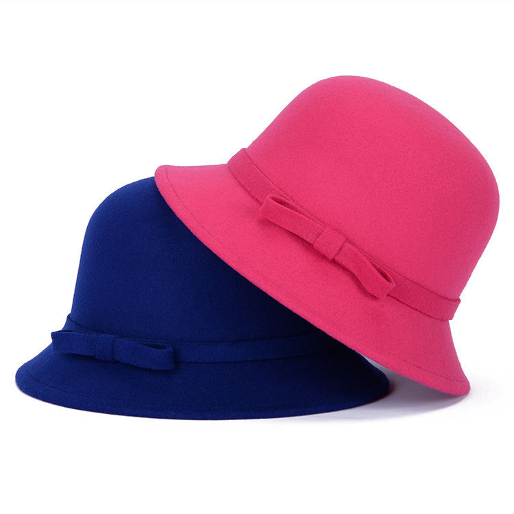 Chapeau de Bowler Fashionable et Élégant Femmes avec une Bow rayée