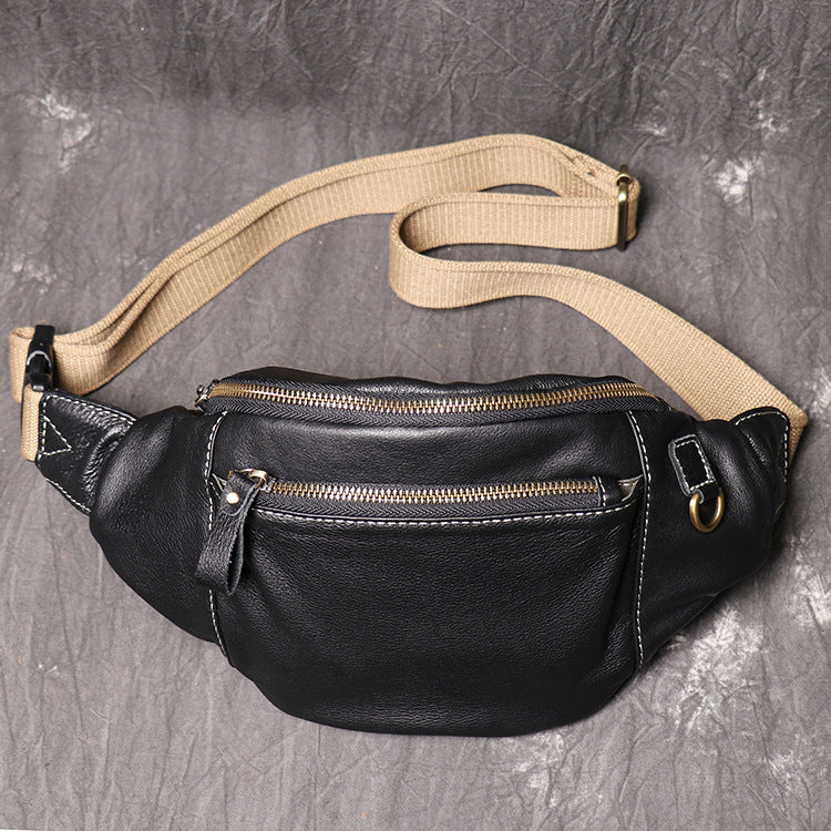 Sac de poitrine homme multifonctionnel de couleur unie