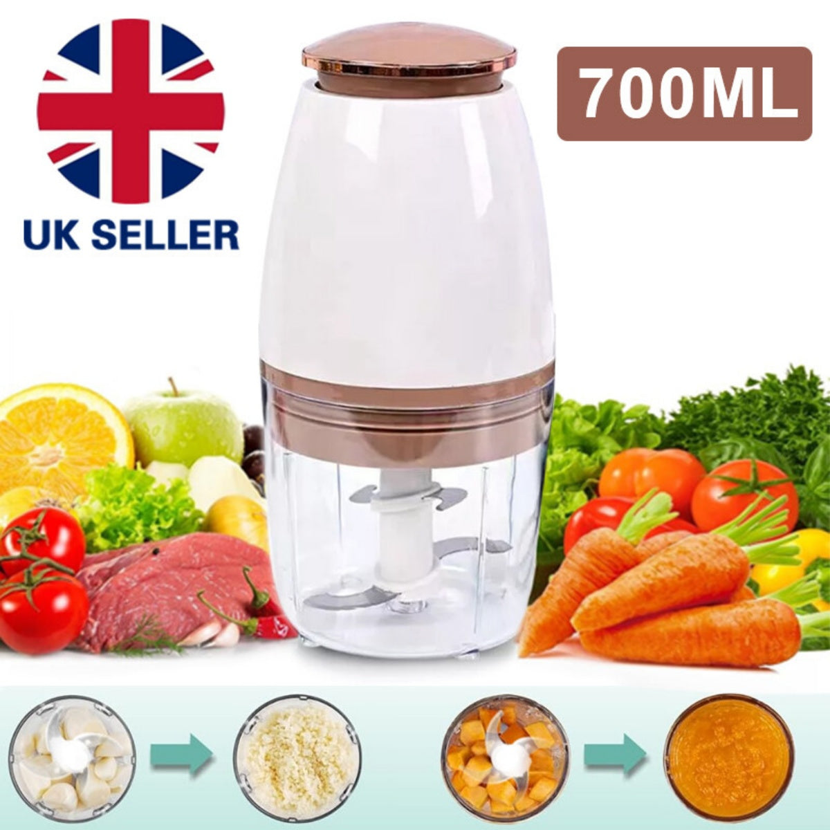 Mélangeur de fruits de viande à mélangeur de légumes électriques 700ML