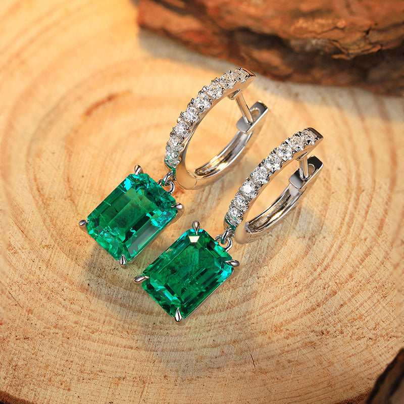 S925 Boucles d'oreilles en argent 2,7g créées en laboratoire