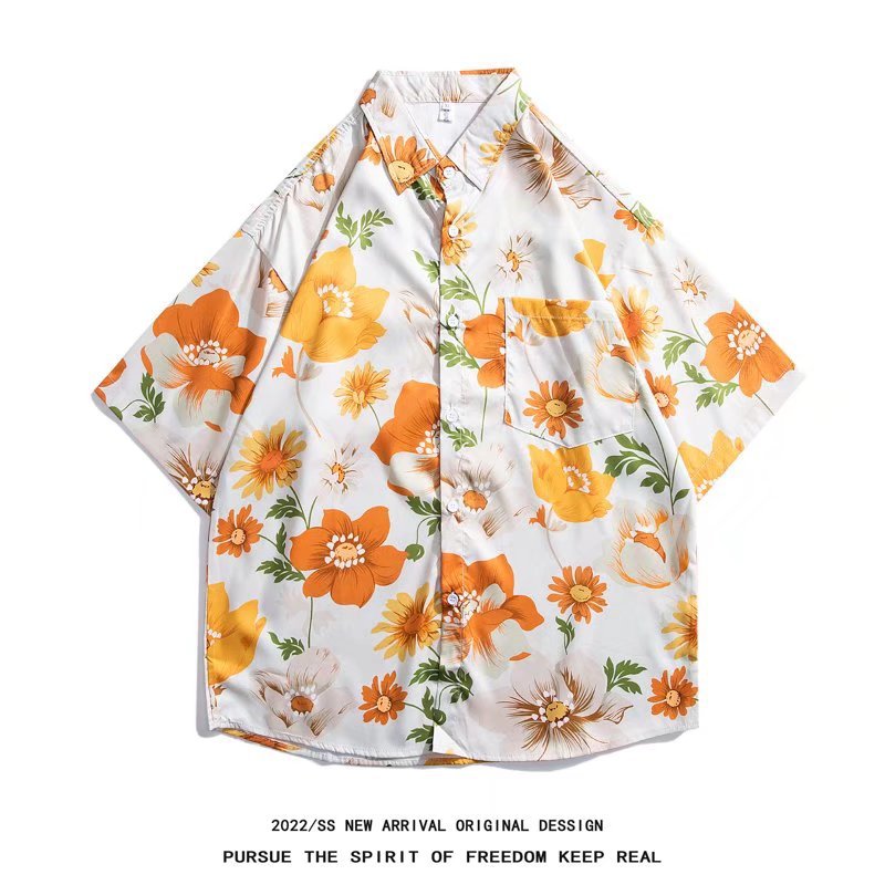 Chemise à manches courtes de plage hawaïenne pour hommes