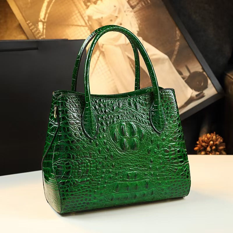 Véritable sac en cuir crocodile pour femmes