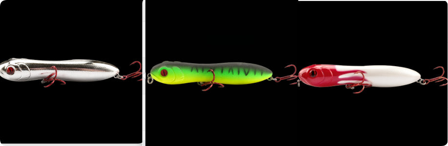 Lure de crayon à tête de serpent bionique en plastique avec hochet