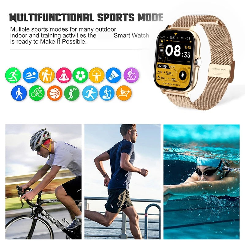 Y13 Smart Watch Pedomètre Surveillance de la fréquence cardiaque Appel compatible Bluetooth