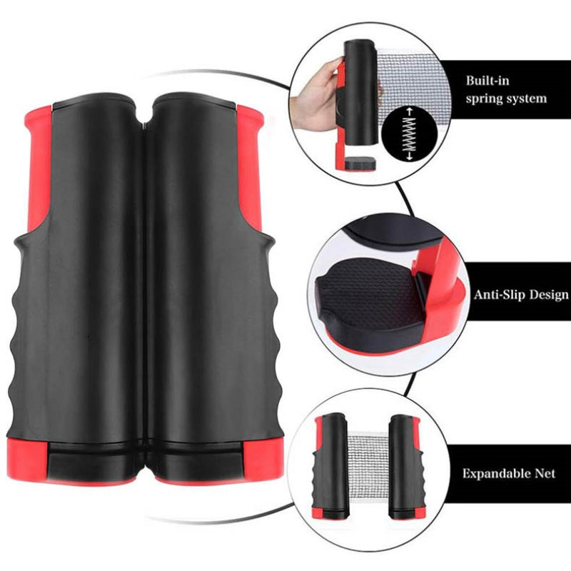 Kit de tennis de table Ball filet rétractable avec 2 paddles avec 3 boules