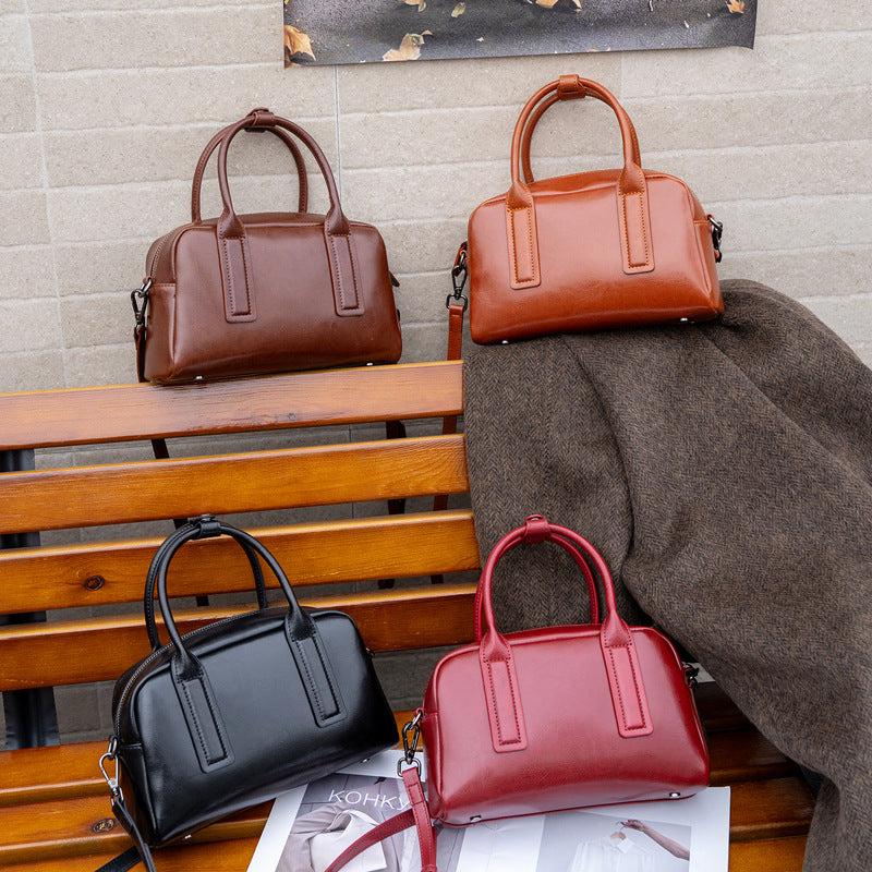 Sac transversal pour femmes élégantes en cuir ciré à l'huile