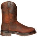 Bottes de moto pour hommes avec des orteils ronds Confortable talons bas carrés et cuffs élastiques