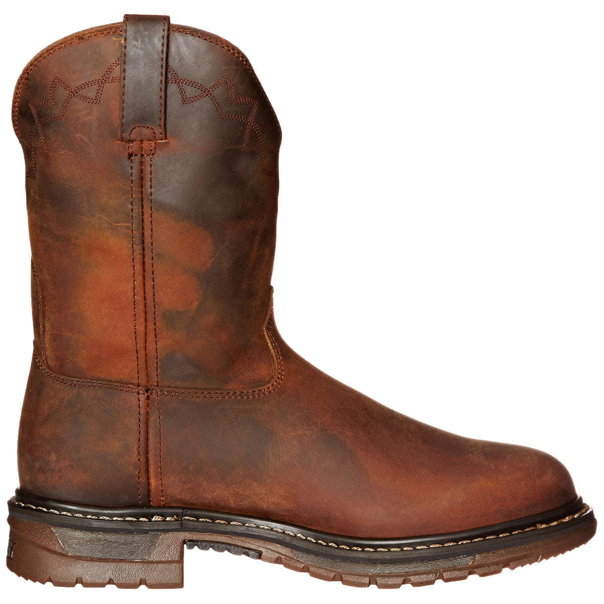 Bottes de moto pour hommes avec des orteils ronds Confortable talons bas carrés et cuffs élastiques