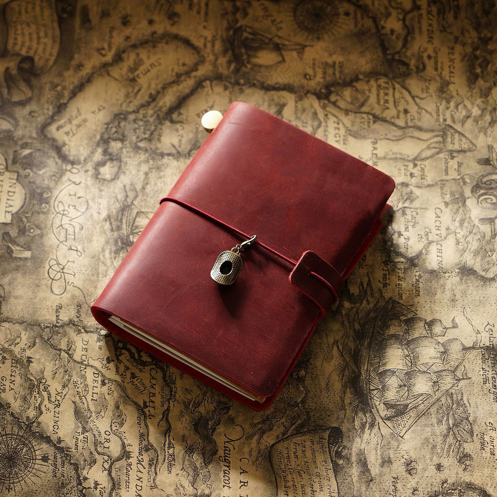 Carnet de voyage Cowhide Leather Journal Vintage