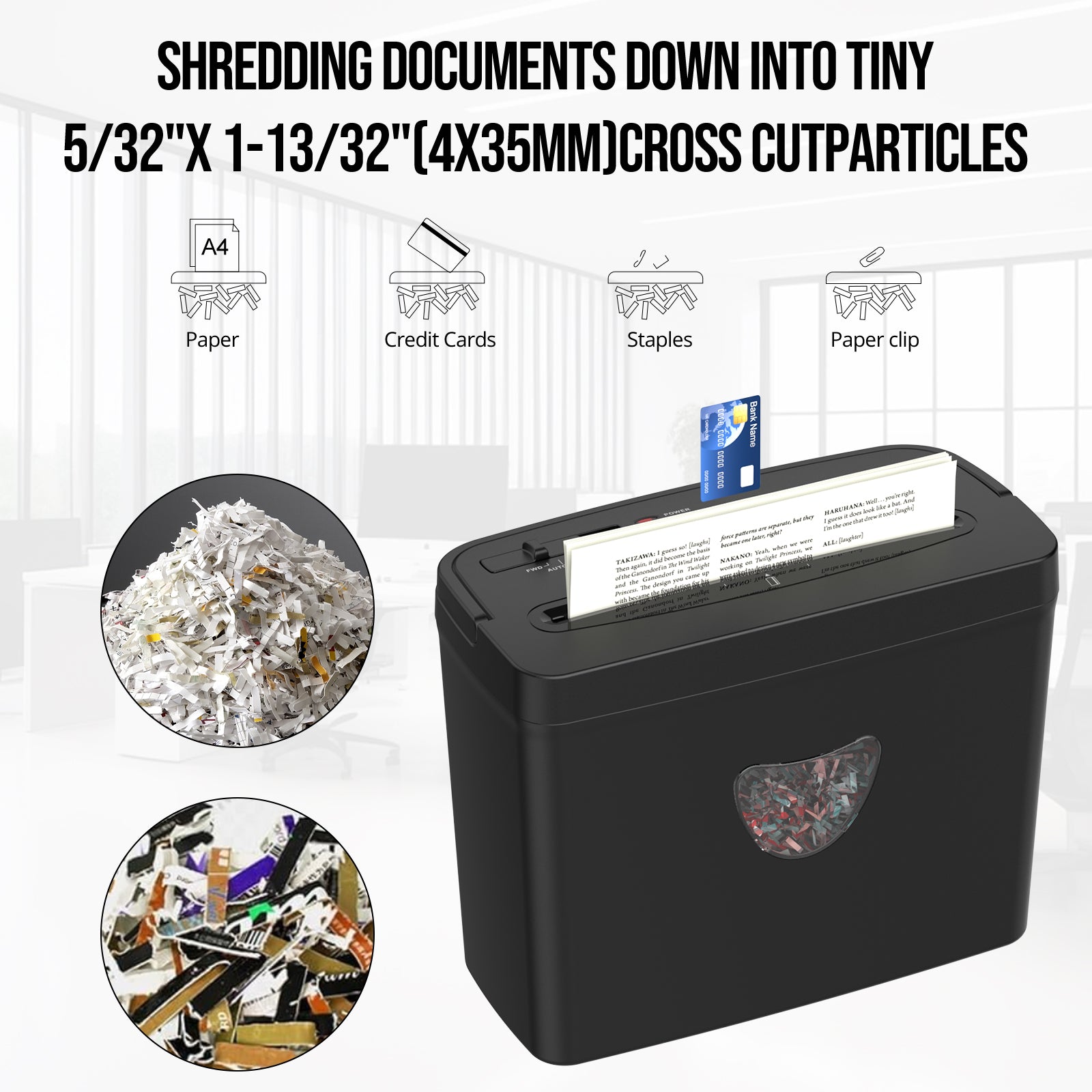 Woolsche 5 feuille de papier coupe croisée Shredder pour usage domestique