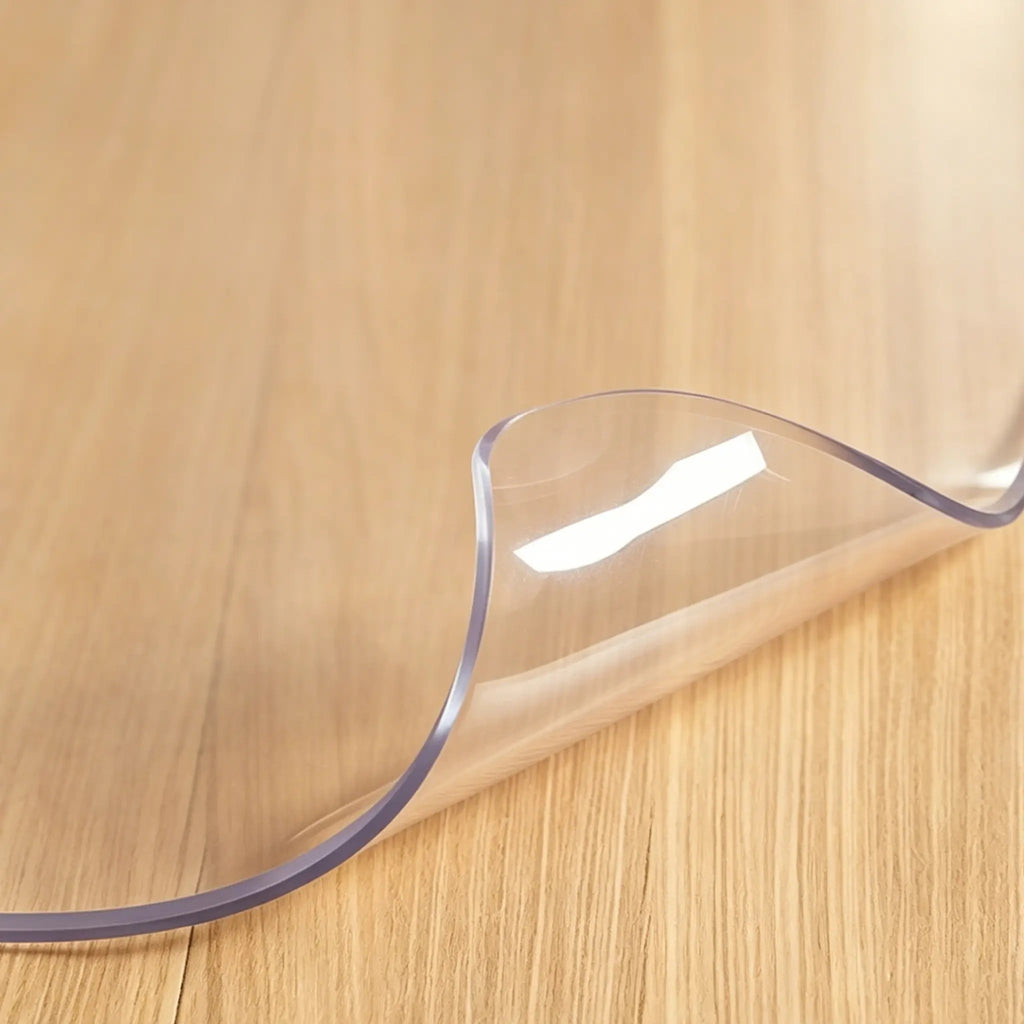 Protecteur de table transparent -1,5mm Épaisseur étanche Couverture de table en PVC résistant pour Dinin