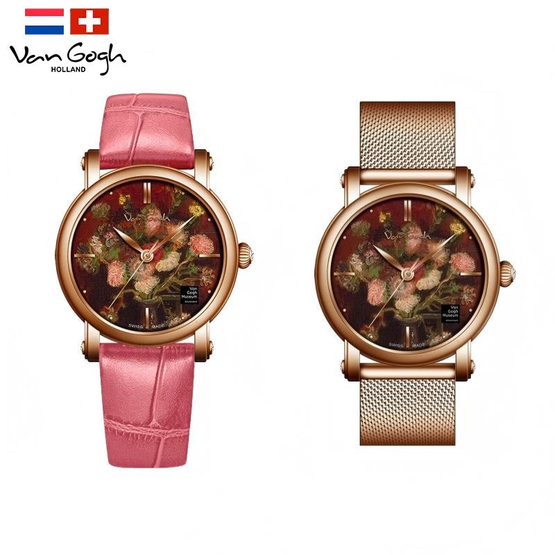 Van Gogh Aster and Oleander Series Montres pour femmes à quartz