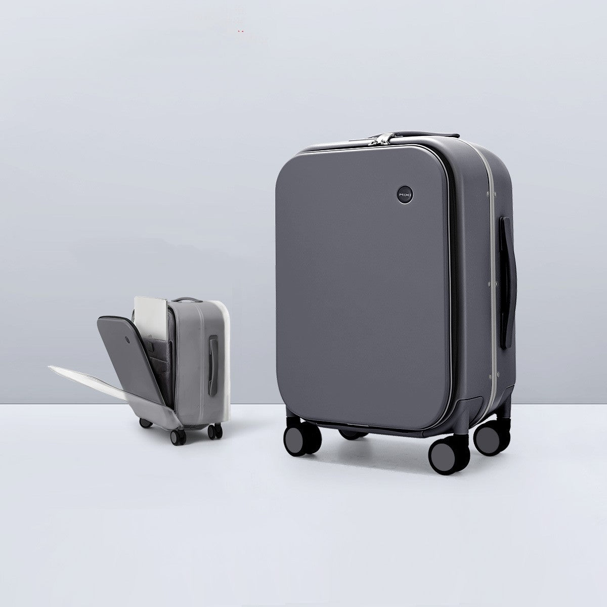 Ouverture avant de la planche 20 Valises en aluminium cadre