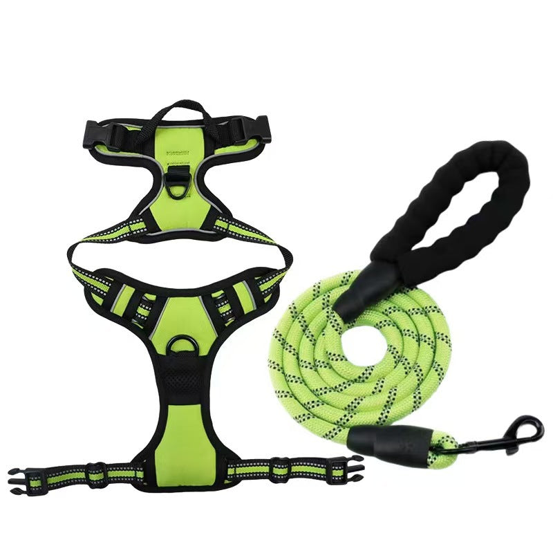 Harnais et jeu de laisses pour chien tout-en-un multicouches - Corde de marche en nylon durable pour Smal