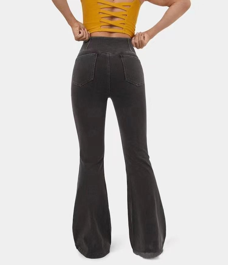 Jeans de croix évasés pour femmes