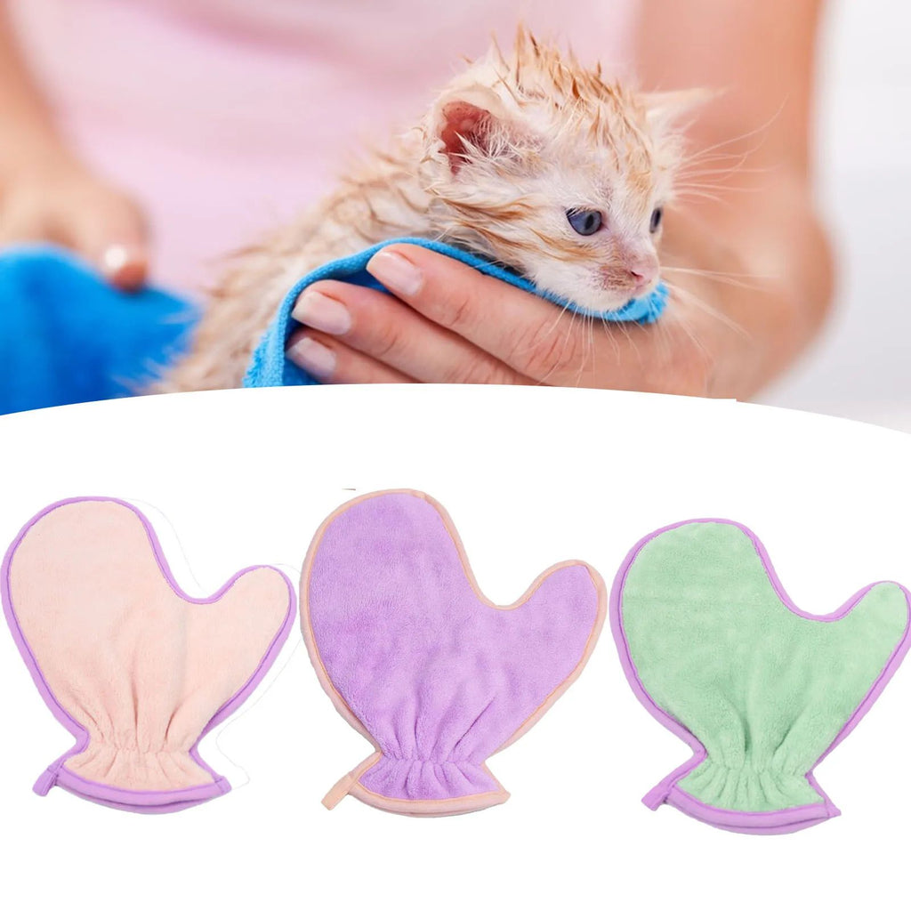 Serviette de bain pour chiens de chien Double côté Absorbent fibre Gants Cat Hygiène fournitures Soft Lightweig