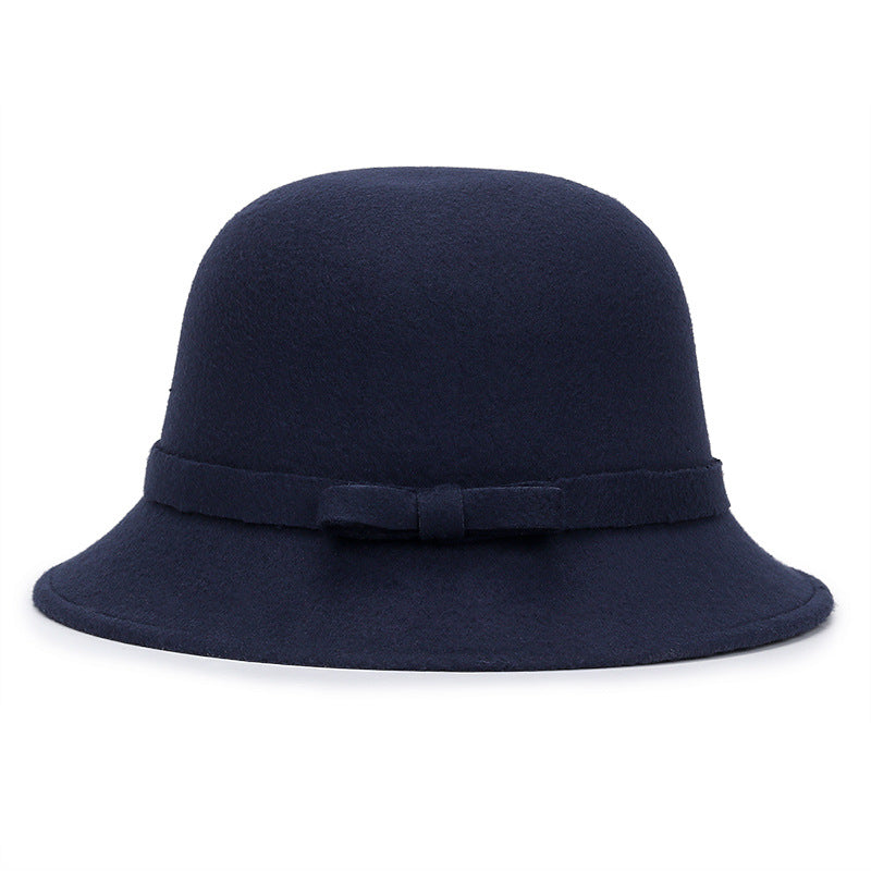 Chapeau de Bowler Fashionable et Élégant Femmes avec une Bow rayée