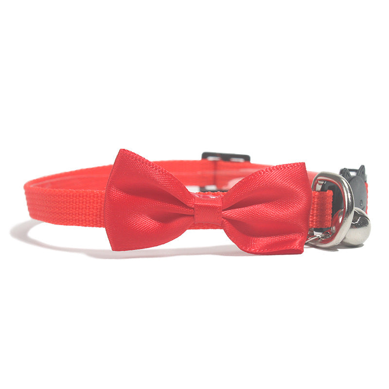Nylon Pet Bow Collar Adjustable Multicolored Ribbon with Bell Pet Decorations
