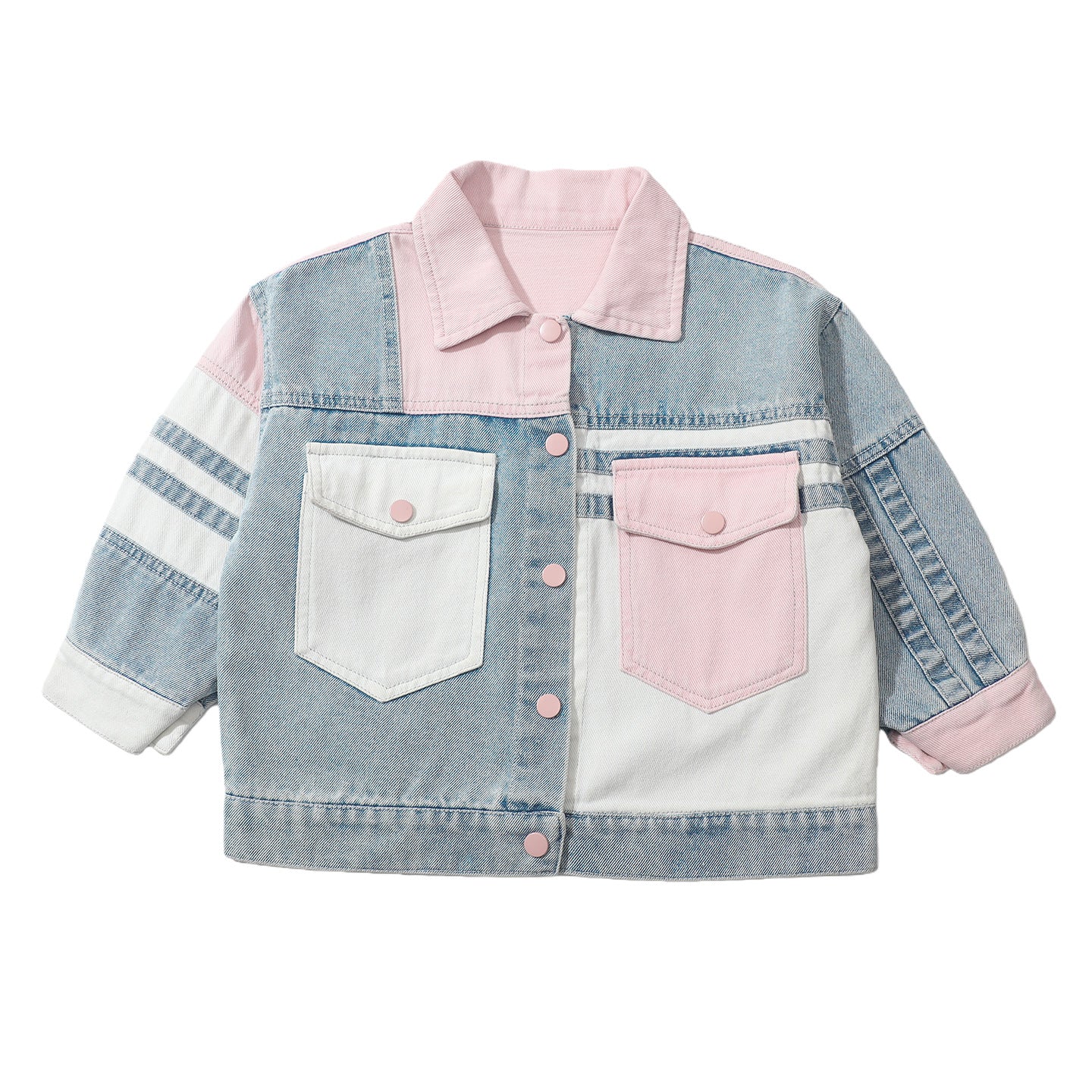Veste denim multicolore pour filles de nouveau style