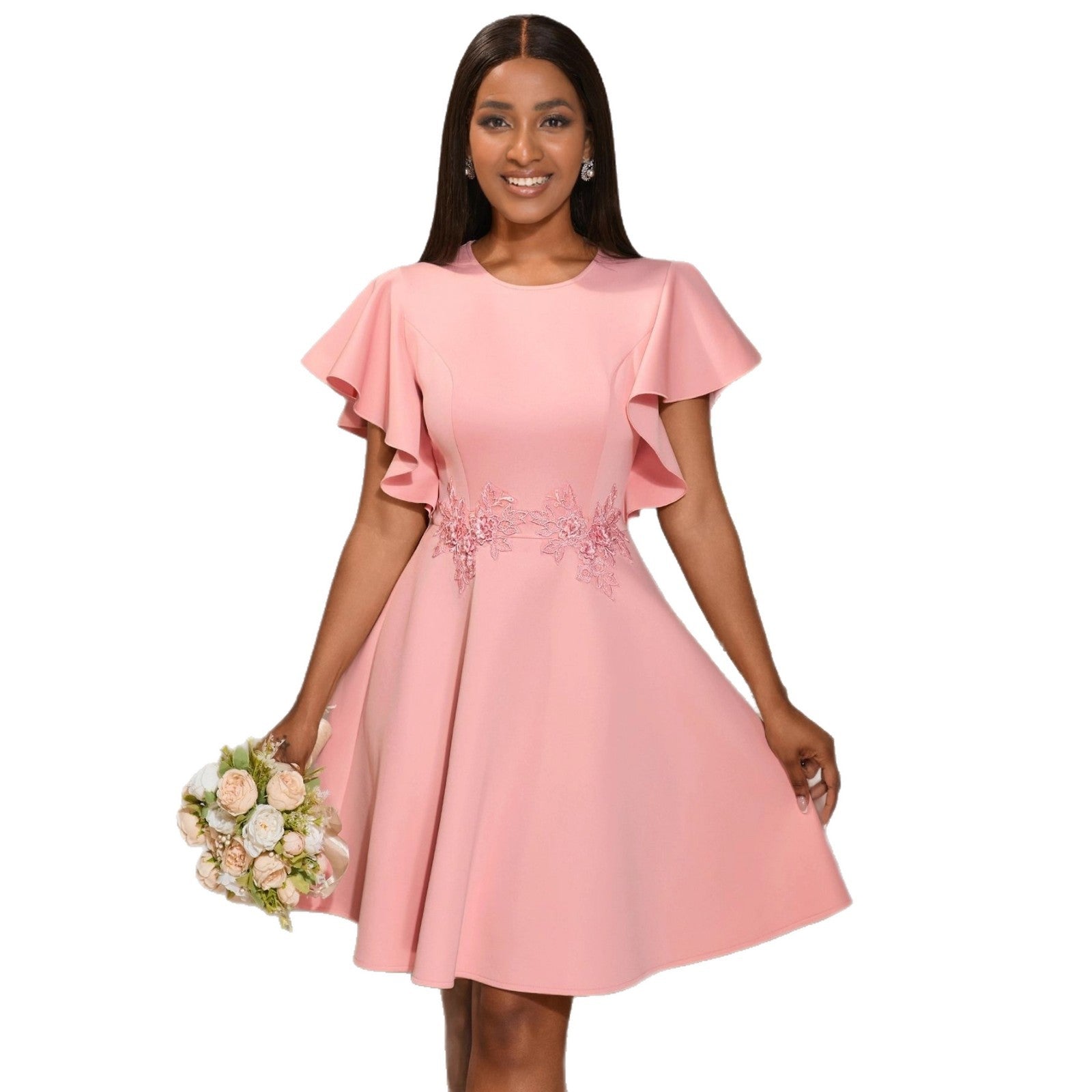 Été Mode Élégante broderie Slim Fit robe de soirée élégante