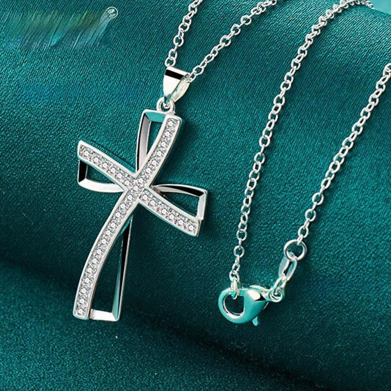 Collier croisé double couche avec pendentif en argent et chaîne de serpent