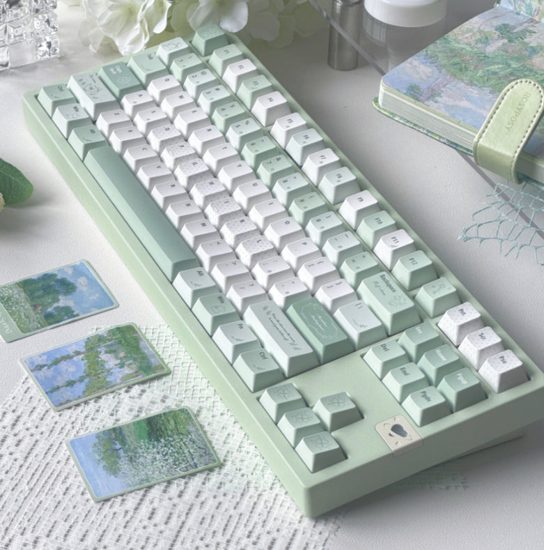 Simple Cute Light Green Highly Personalized Magnetic Axis Keycaps