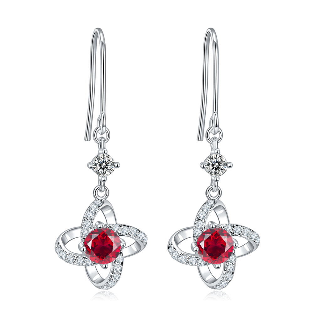 S925 Boucles d'oreilles à angle de trèfle en argent sterling