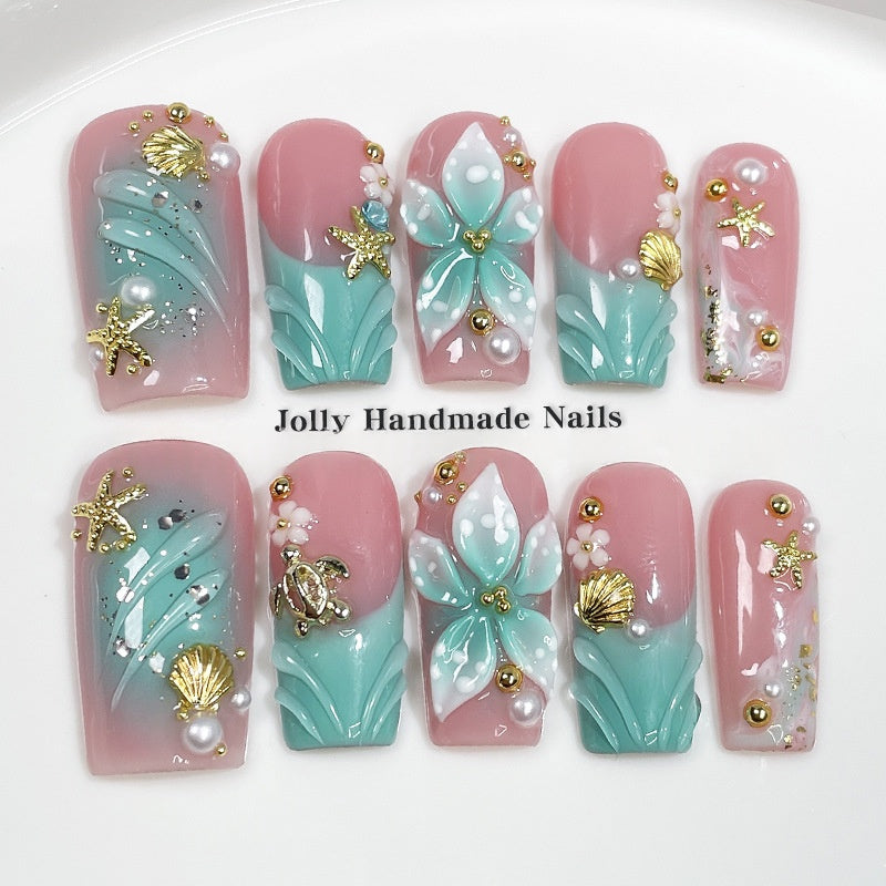 Gradient 3D femmes sculptées Art des ongles occasionnels
