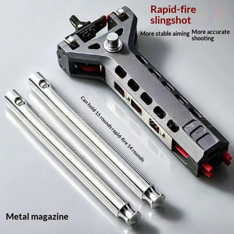 Alloy Metal Magazine Outdoor Shooting Charge automatique Slingshot