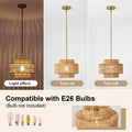 12.6 en Boho Rattan Chandelier luminaire