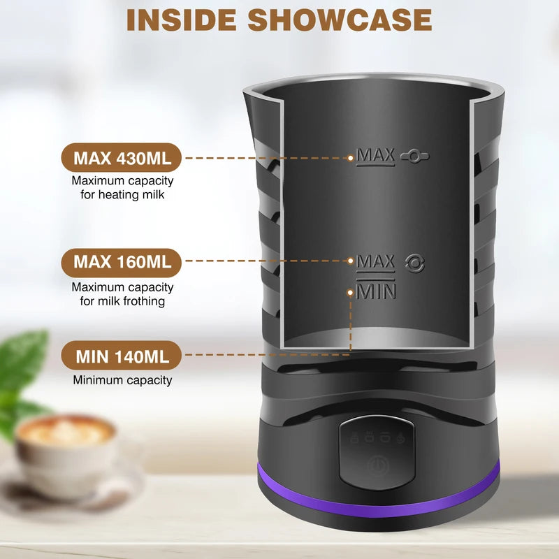 400W 4 en 1 Lait électrique Fromère et Steamer Chocolate Machine Contrôle de température 600ml