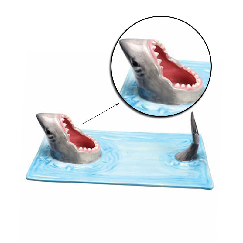 Internet Celebrity Seaside Shark Plaque céramique Dumpling Plate Repas Cuisine Décoration Sush
