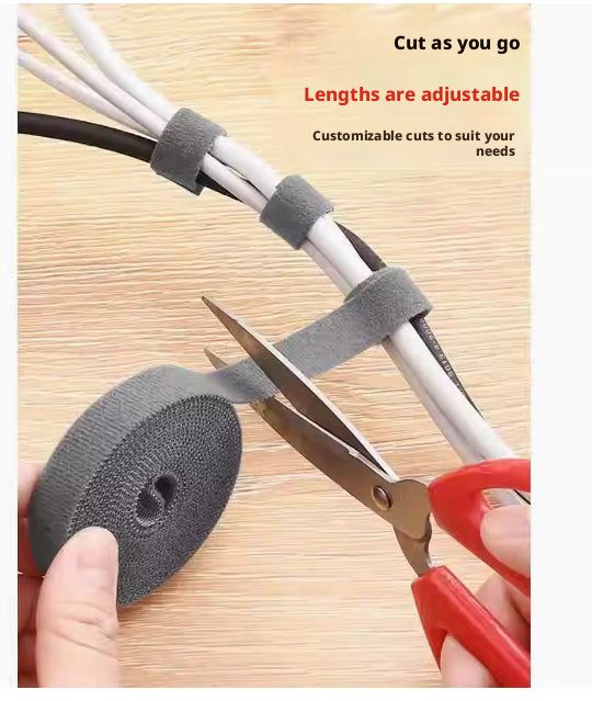 Câble Velcro sans coupure-Gray-1m