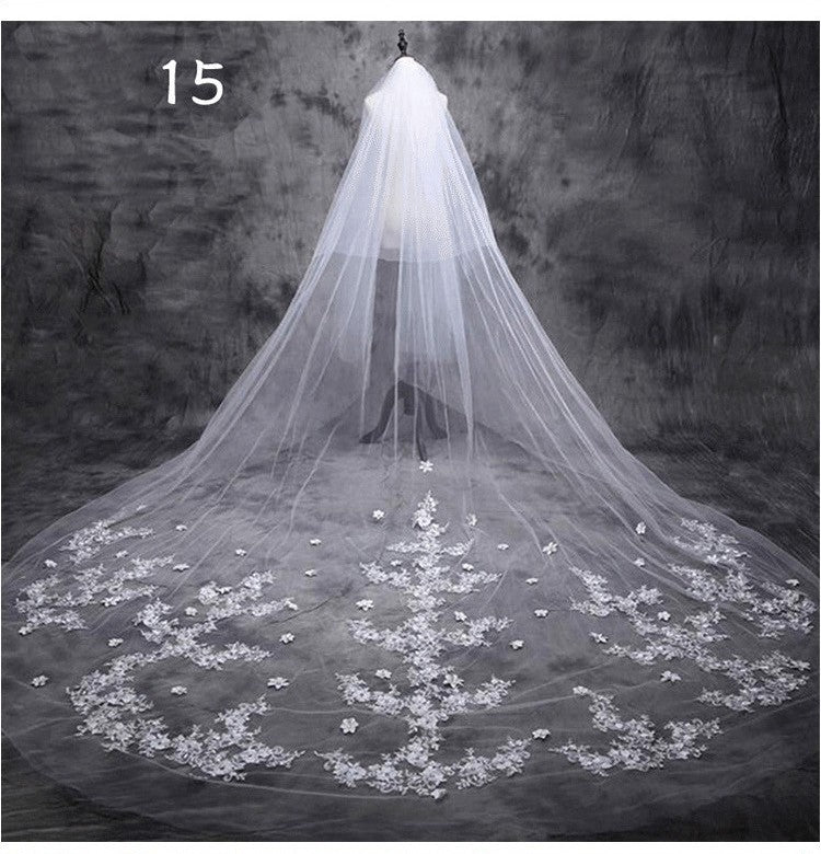 Robe de mariée Long Tail Luxury Super Fée Veil de mariage
