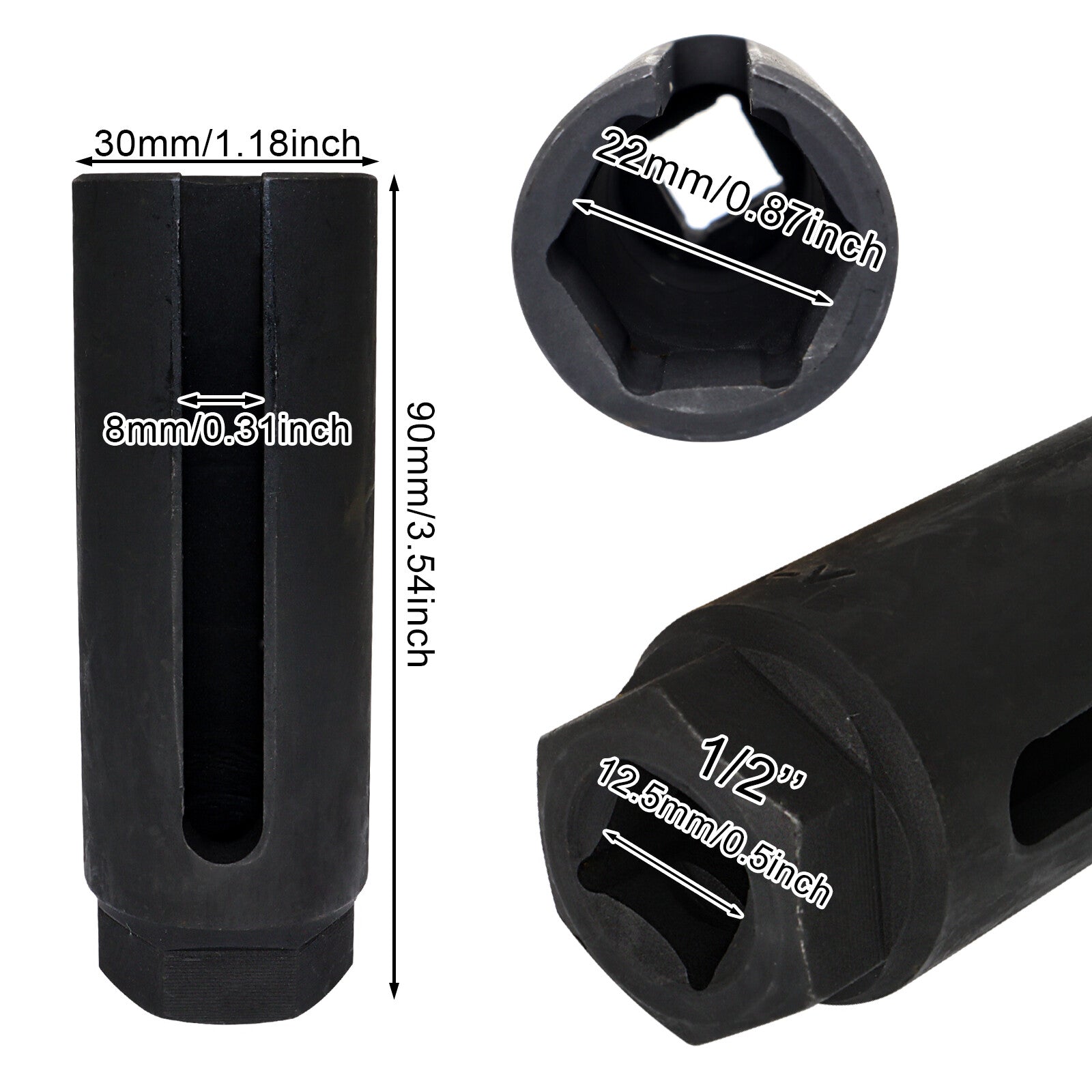 1 2 Drive Car Lambda Oxygen Capteur Open Socket Clé outil de suppression 22mm UK