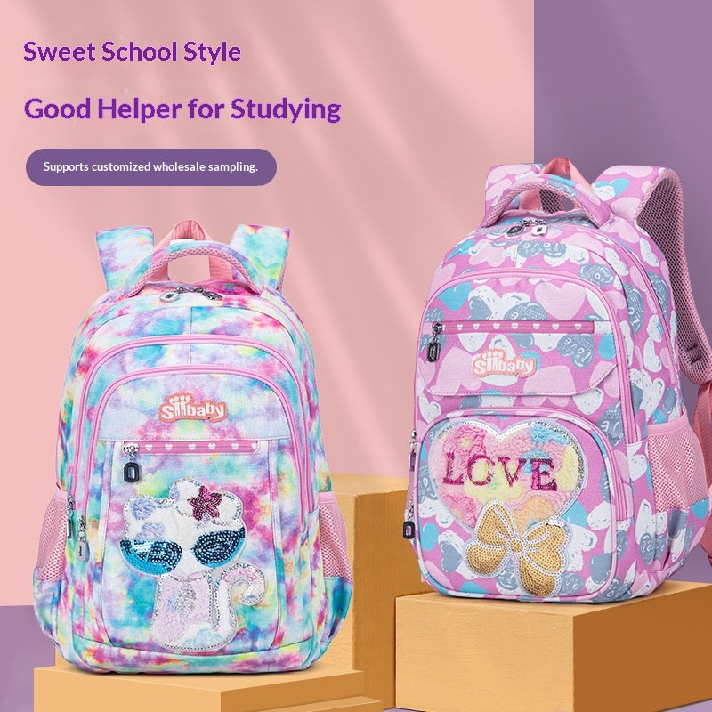 Sac d'école Cat Cartoon Cartoon Cat pour enfants