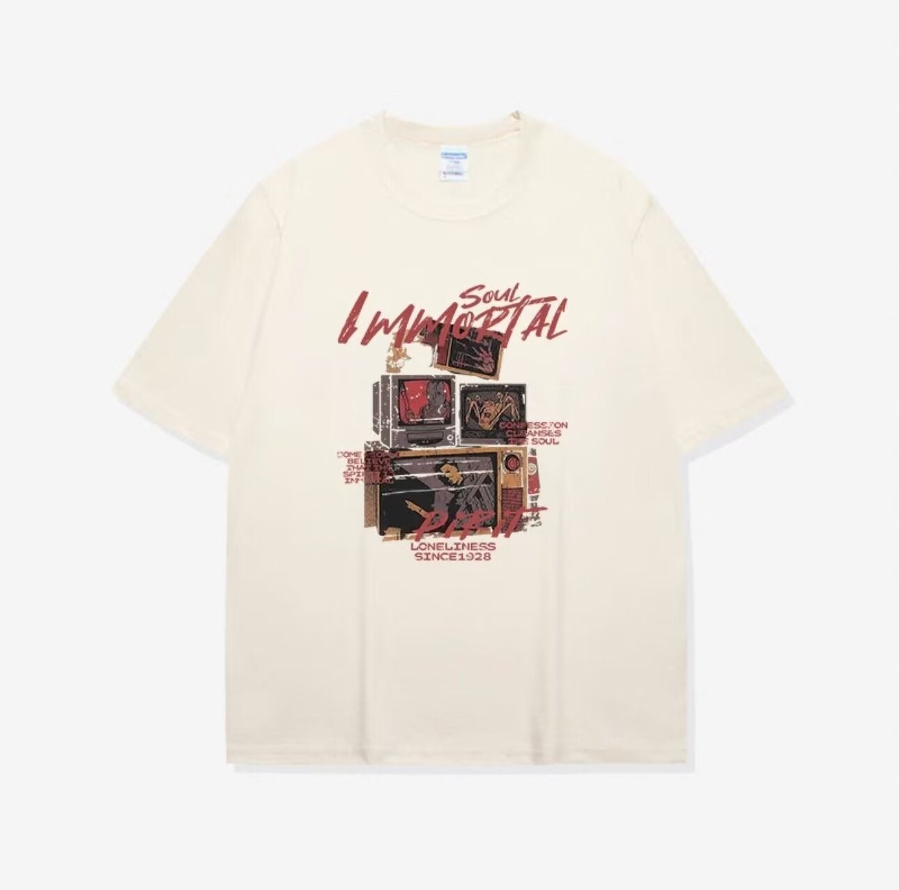 T-shirt American Retro Short Sleeve Hommes