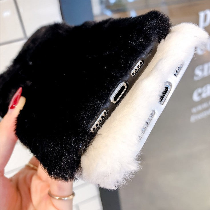 Automne et hiver en peluche mignon Cat cas téléphonique