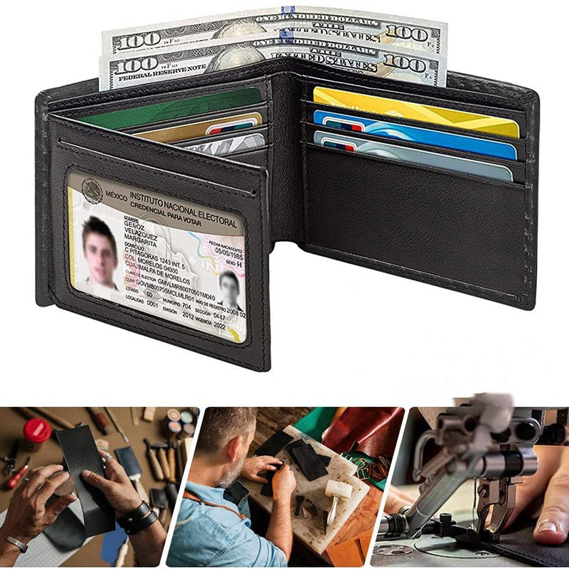 Portefeuille anti-magnétique mince pour hommes Wallet spécial en fibre de carbone Dollar multi cartes
