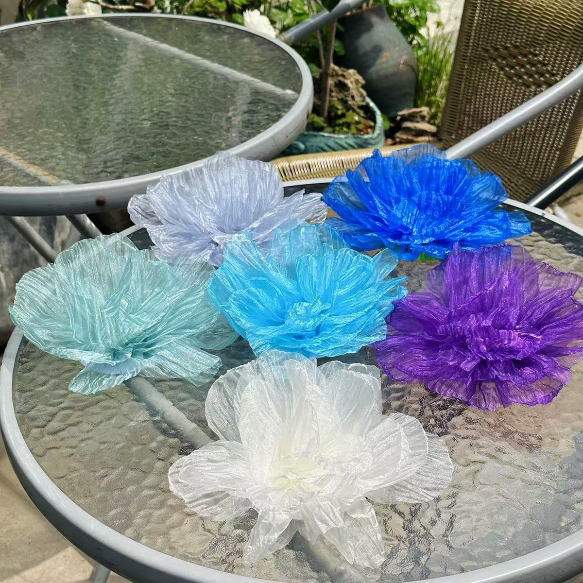 20cm Camellia Corsage à bords de brûlures