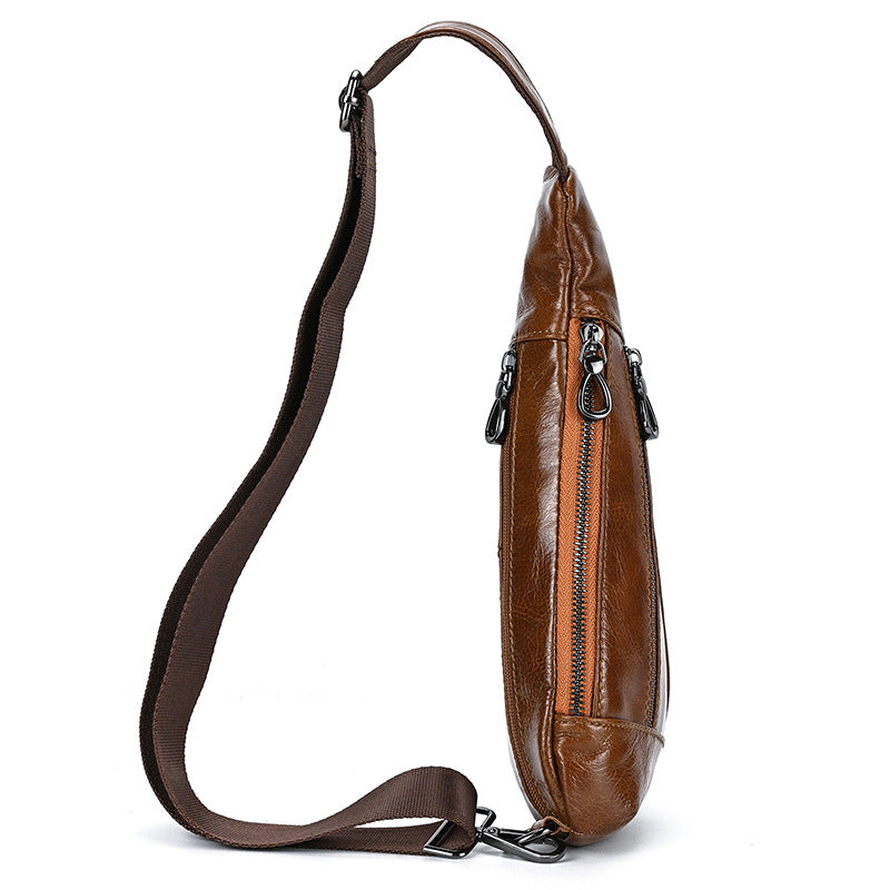 La mode créative cuir sac poitrine homme