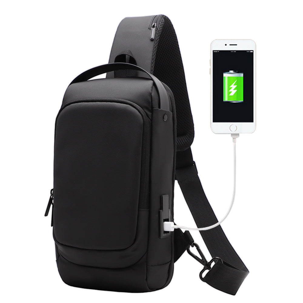 Sac d'épaule de charge USB Crossbody sport pour hommes